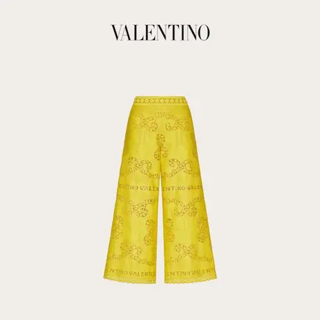 【季末优惠】华伦天奴VALENTINO女士MINI BANDANA印花棉质长裤商品大图