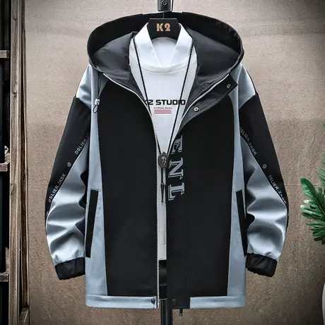 青少年春秋装风衣13岁男孩潮流夹克14中大童韩版15初中生外套男胖商品大图