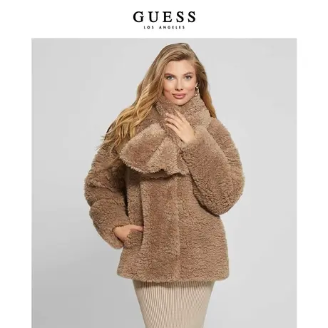 【38上新季】GUESS 女士美拉德摇粒绒仿羊羔毛外套商品大图