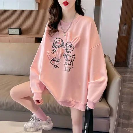 早春装设计感小众卫衣女春秋季韩版宽松薄款学生中长款上衣外套潮图片