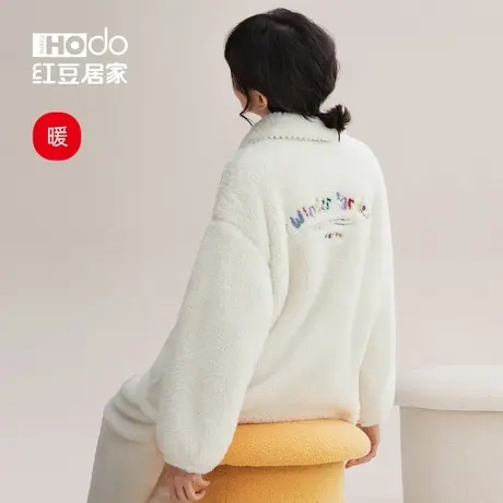 【暖感】红豆睡衣女冬季珊瑚绒休闲可爱少女可外穿家居服套装新款商品大图