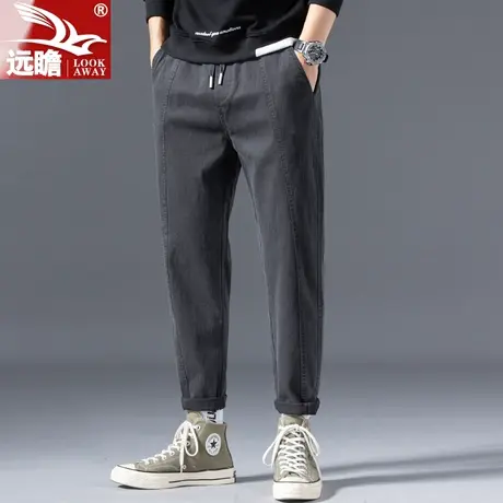 潮流休闲裤男秋季厚款潮牌宽松直筒2022新款百搭男裤春秋裤子男款商品大图
