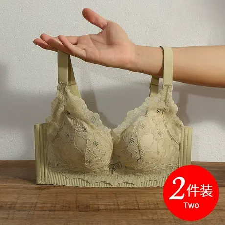 思晴内衣女士小胸薄款文胸聚拢收副乳防下垂蕾丝胸罩无钢圈薄杯夏商品大图