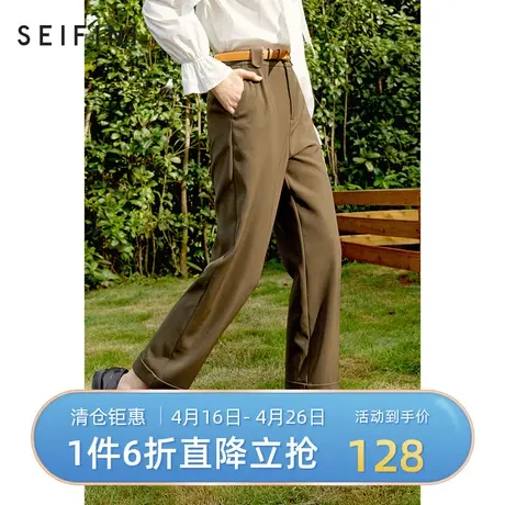 商场同款诗凡黎休闲裤女秋新品直筒裤女士长裤时尚裤子7C9251341图片