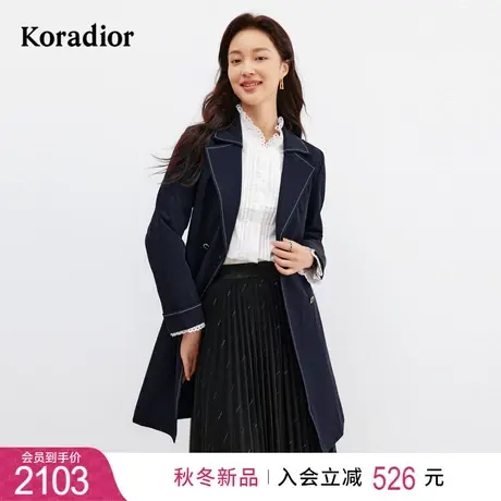 珂莱蒂尔女装2024年春季新款通勤百搭修身双排扣风衣外套小个子图片