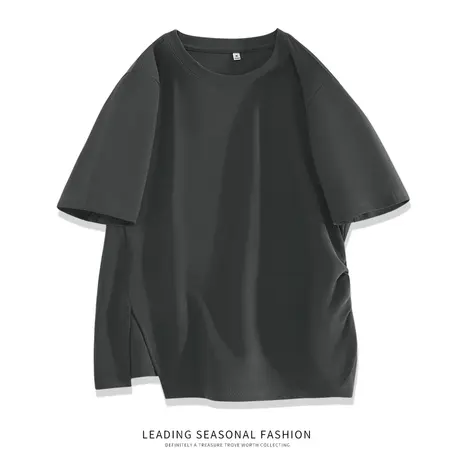 真维斯LIFE黑色美式潮牌短袖2024夏季新款宽松大码休闲运动风t恤商品大图