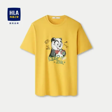 HLA/海澜之家吸湿排汗短袖T恤24春夏新款凉感圆领涂鸦印花短袖男图片