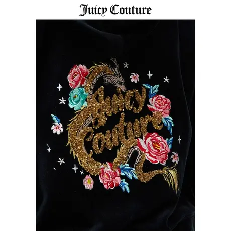Juicy Couture橘滋外套女2024年春季休闲国风轻奢连帽天鹅绒上衣商品大图