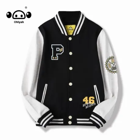 Ohlyah棒球服女潮牌宽松单排扣外套春秋季韩版潮流ins休闲夹克商品大图