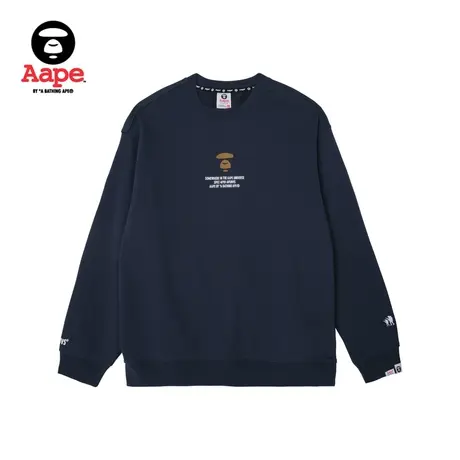 Aape旗舰店男装秋冬猿颜迷彩图案字母印花个性圆领卫衣A323XXL商品大图