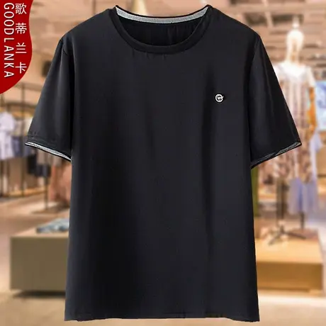 夏季大码200斤短袖上衣女薄款中年胖妈妈洋气时尚网纱拼接缎面T恤商品大图