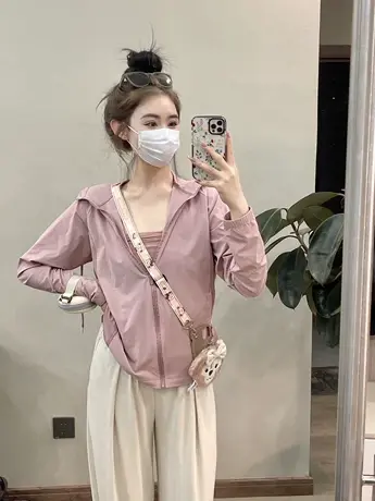 防晒衣女夏季薄款宽松小个子户外透气百搭休闲上衣防晒服开衫外套图片