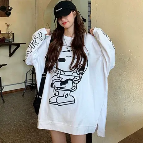 美式hiphop卫衣女宽松韩版ins上衣bf慵懒风春秋薄款oversize外套商品大图