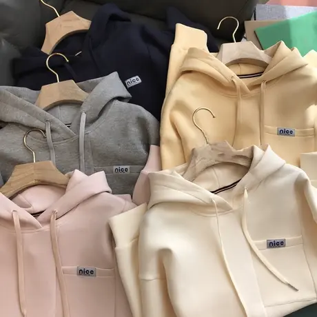 美式复古chic港味卫衣女秋冬ins潮超火宽松bf慵懒风加绒加厚上衣商品大图