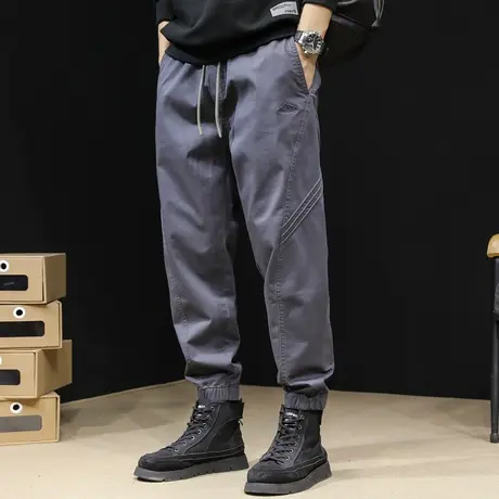 春秋弹力休闲裤男潮牌束脚大码工装裤子男士长裤男裤2023新款秋冬商品大图