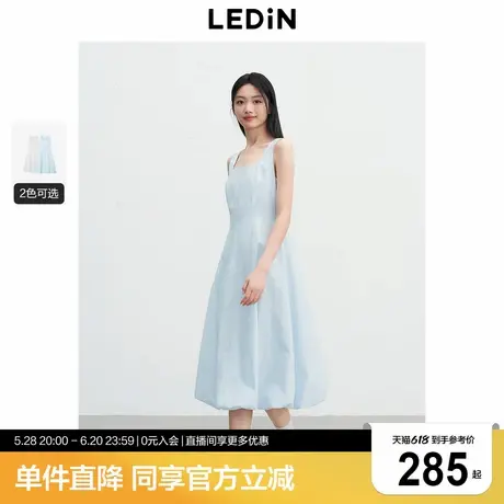 乐町花苞连衣裙女2025年夏季新款长款无袖韩系千金全棉柔软裙子商品大图