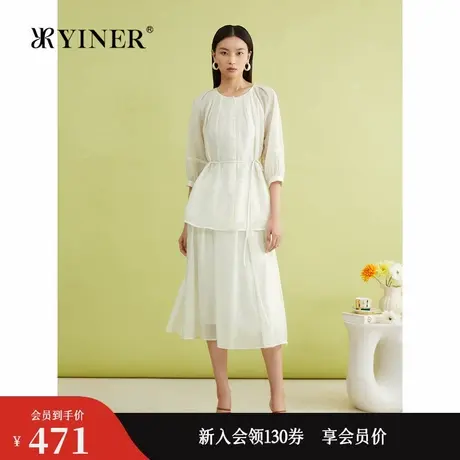 【天丝系列】YINER音儿专选2024夏季新款法式莱赛尔圆领衬衫上衣图片