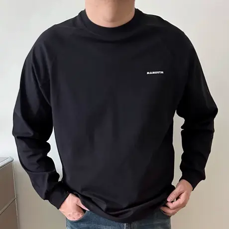 DAEVU春秋大码男装猛犸象简约宽松插肩胖子加肥加大男款长袖T恤商品大图