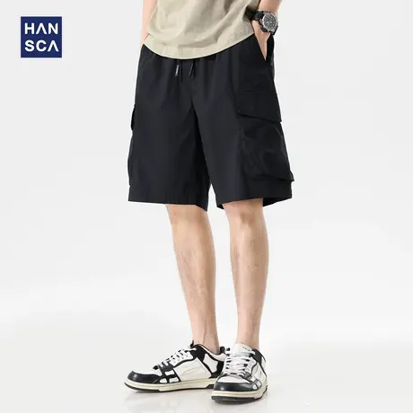 hansca锦氨棉弹冰丝休闲短裤男款2025新款夏季薄款宽松工装五分裤商品大图