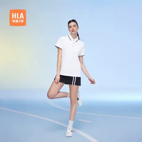 HLA/海澜之家运动sportsday跑步短袖POLO衫夏季新款翻领上衣女装商品大图