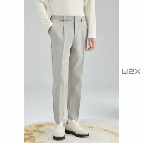 w2x春秋季单褶休闲西装裤男垂坠感直筒百搭小西裤青年男裤子长裤图片