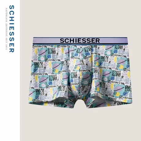 SCHIESSER舒雅Fresh系列男士棉质柔软亲肤透气印花中腰平角内裤商品大图