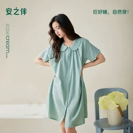 安之伴【梭织棉布】睡裙女夏季纯棉睡衣2025年新款休闲夏天可外穿商品大图