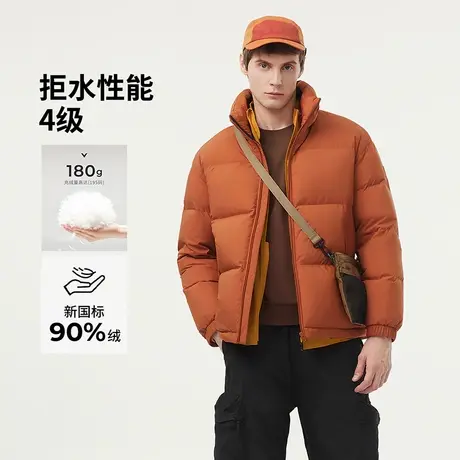 坦博尔奥莱正品冬季男士短款立领面包羽绒服高充绒保暖防泼水外套商品大图