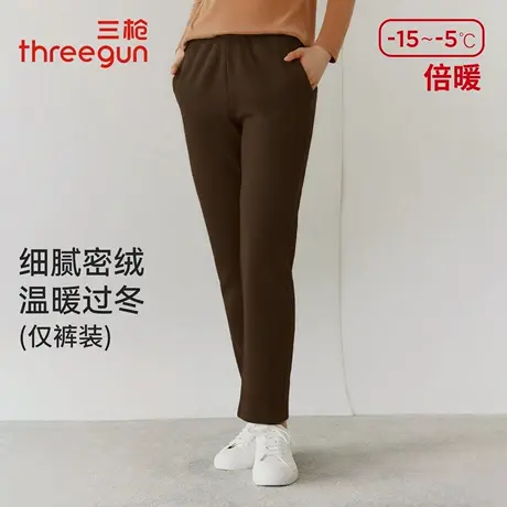 三枪休闲裤女秋冬超密绒直筒裤加厚加绒卫裤可外穿家居裤通勤裤子商品大图