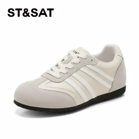 星期六平底德训鞋女款2026春季真皮轻便休闲舒适运动鞋软底阿甘鞋商品大图