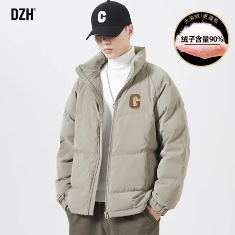 男士立领羽绒服男冬季2023新款潮牌外套加绒加厚面包服冬装防寒服商品大图