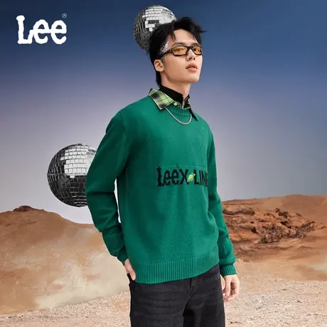 LeeXLINE23秋冬新品舒适版圆领logo多色羊毛毛衣男LMT007082200图片