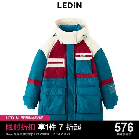 乐町撞色拼接羽绒服2022冬季新款工装羽绒C5ACC4J03图片