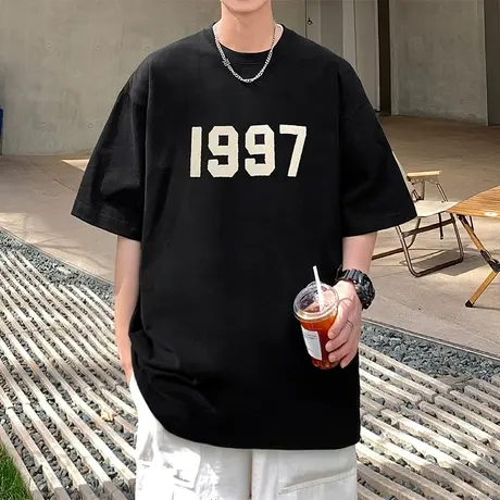 短袖t恤男ins夏季宽松立体发泡印花休闲上衣潮流帅气情侣半袖上衣商品大图