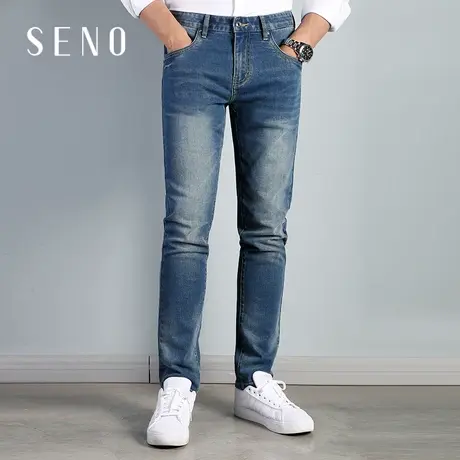 Seno新款修身牛仔裤男青年男士裤子商务休闲韩版潮流牛仔长裤商品大图
