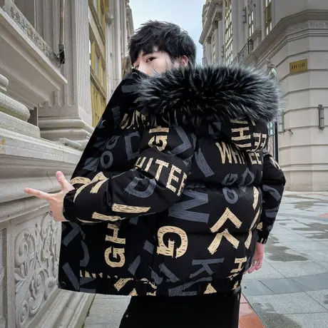 羽绒服男冬季外套2023新款潮牌冬装学生棉服痞帅工装潮流男装棉衣商品大图