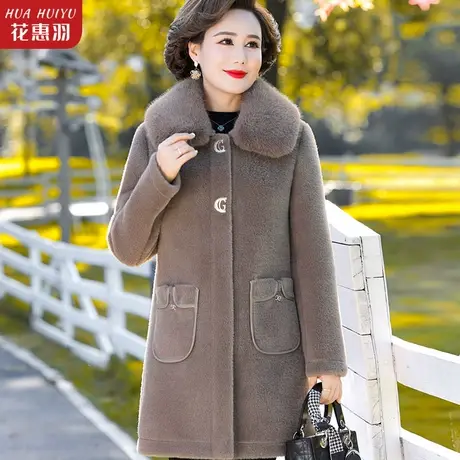 妈妈冬装外套2022新款中老年人水貂绒加厚棉服中年女秋冬皮草大衣商品大图