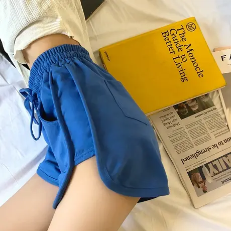 运动短裤女2025春夏新款宽松显瘦百搭高腰休闲阔腿裤A字热裤子潮图片