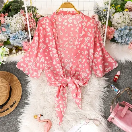 防晒衬衫外套女春秋设计感叠穿内搭休闲上衣白色常规款开衫衬衣夏商品大图