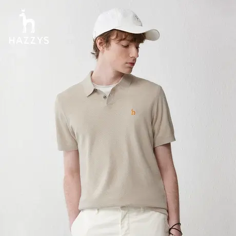 Hazzys哈吉斯奥莱男士休闲短袖针织衫春夏上衣潮流通勤POLO衫T恤商品大图