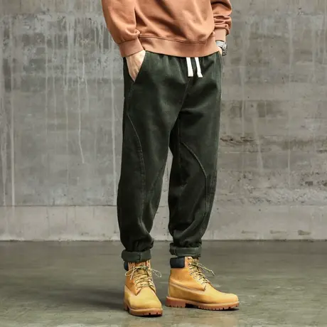 百搭潮流直筒束脚裤时尚裤子男款大码男装裤子舒适工装裤潮流男装商品大图