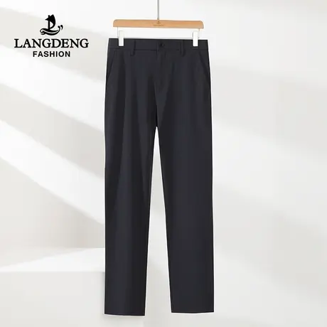 浪登2023夏季男士薄款休闲裤直筒垂感修身凉感易打理弹力长裤男商品大图