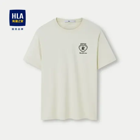 HLA/海澜之家接触凉感短袖T恤24春夏新款吸湿透气圆领简约上衣男图片