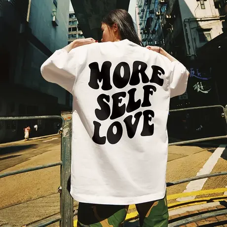 Nuthink美式潮流字母T恤男加肥加大情侣短袖大码宽松半袖上衣春季商品大图