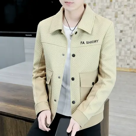 2023春秋新款工装夹克男士青年韩版翻领高端男装休闲外套潮流百搭商品大图