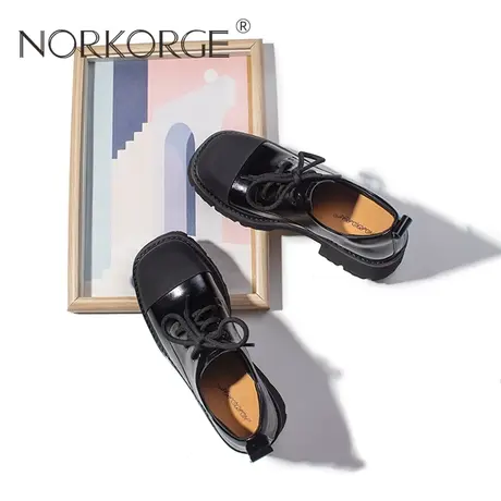 复古黑系带单鞋商品大图