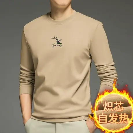自发热感圆领长袖t恤男SORONA炽芯远红外保暖双面内搭打底衫秋衣商品大图