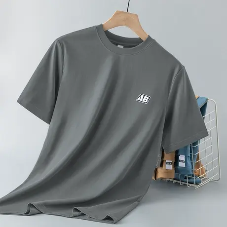 230g重磅纯棉t恤男短袖夏季潮流宽松圆领上衣服美式体恤全棉半袖商品大图