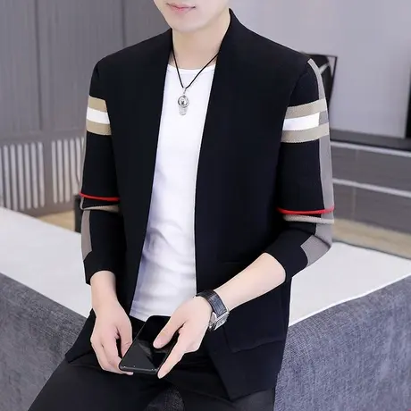 2023春秋季外套男潮牌韩版百搭针织衫男士宽松潮流外穿毛线衣开衫商品大图