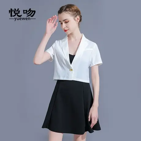 短款小西装外套女夏薄款高级感2023新款时尚短袖显瘦西服裙子外搭图片